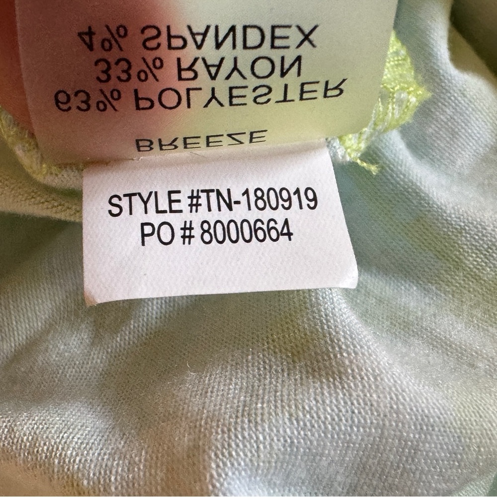Title Nine Breeze Skirt Knit Stretches Lime Green Blue White Sporty Casual 4 6 S - Picture 7 of 8